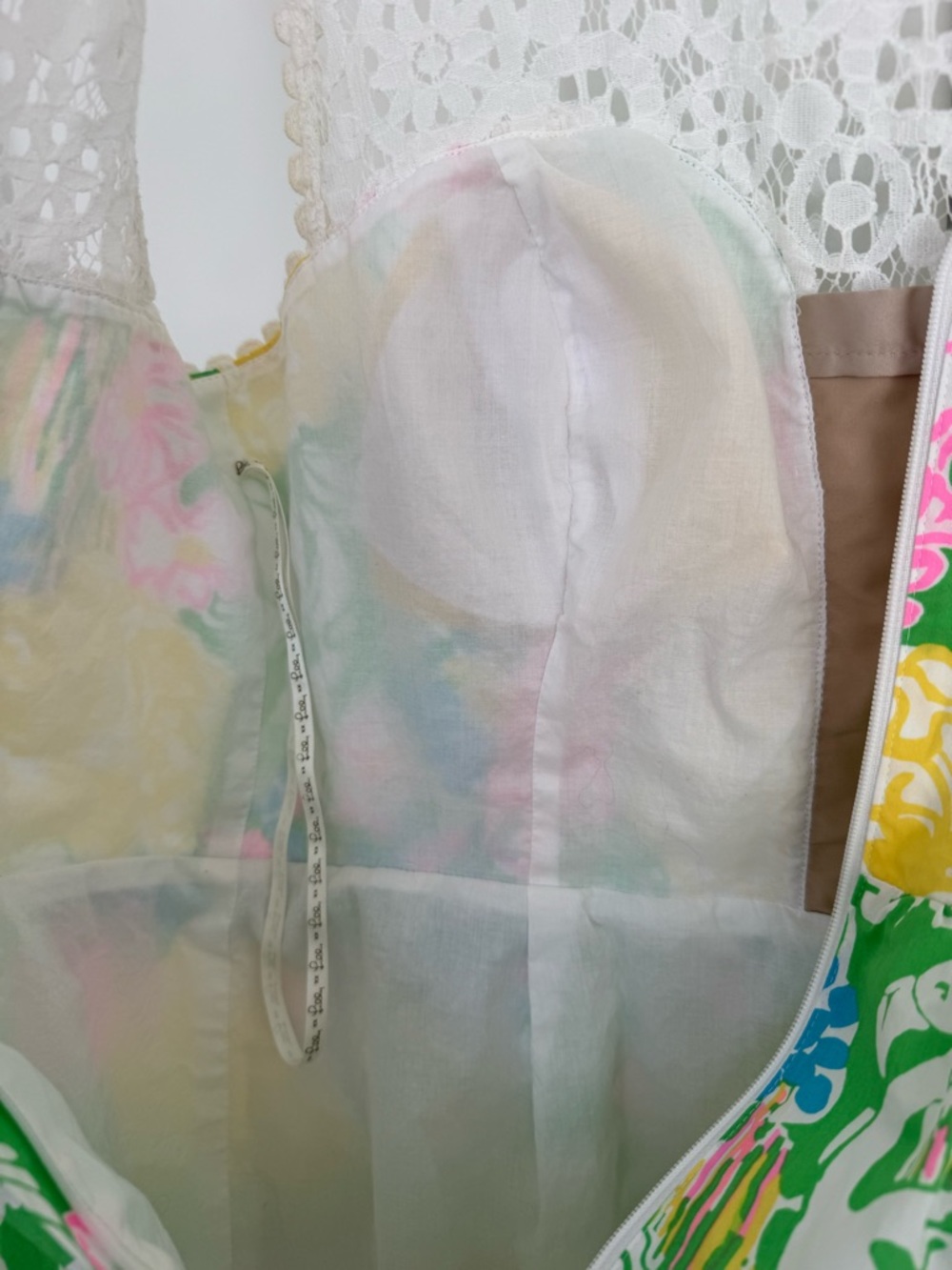 Lilly Pulitzer Pastel Floral Crochet-Yoke Dress - Picture 9 of 10